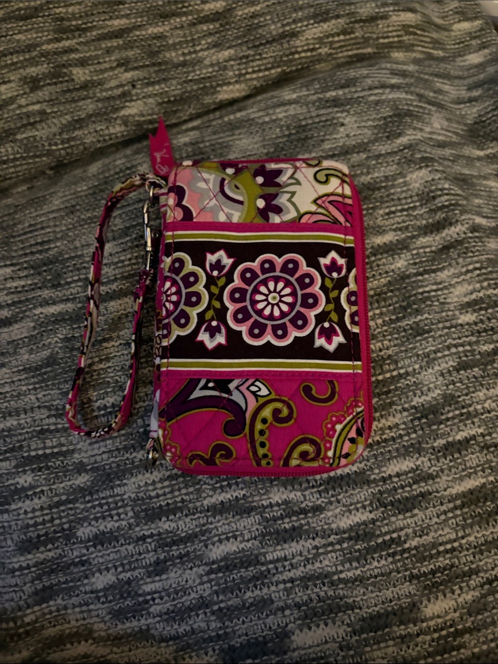 Vera Bradley Hot Pink Floral Paisley Wristlet Phone Case
